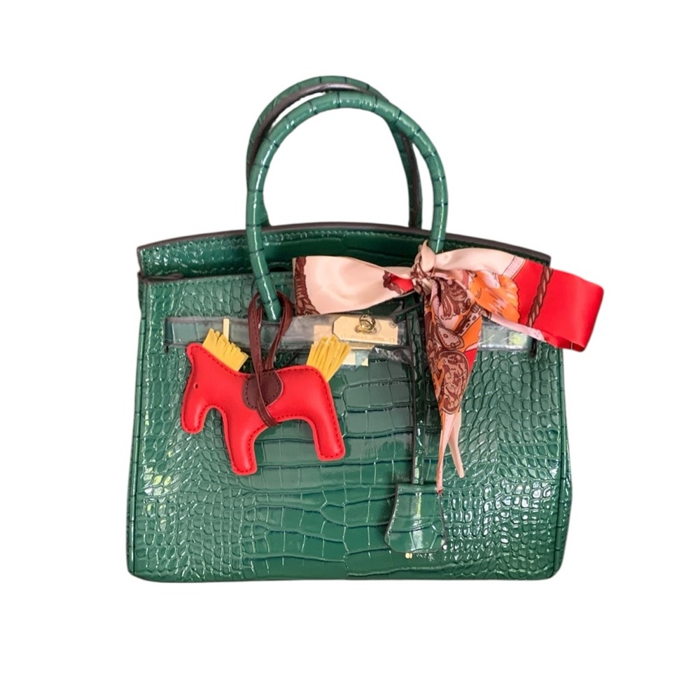 🆕 Hermès Style Birkin 25 Vert Émeraude Shiny Niloticus Crocodile Gold Hardware 🆕